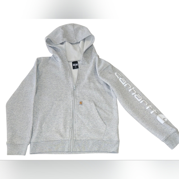 Carhartt Other - Carhartt Kids Gray Zip Up Hoodie Jacket Sz L (12)